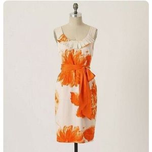 Anthropologie Orange flower blossom Dress by Moulinette Soeurs 4